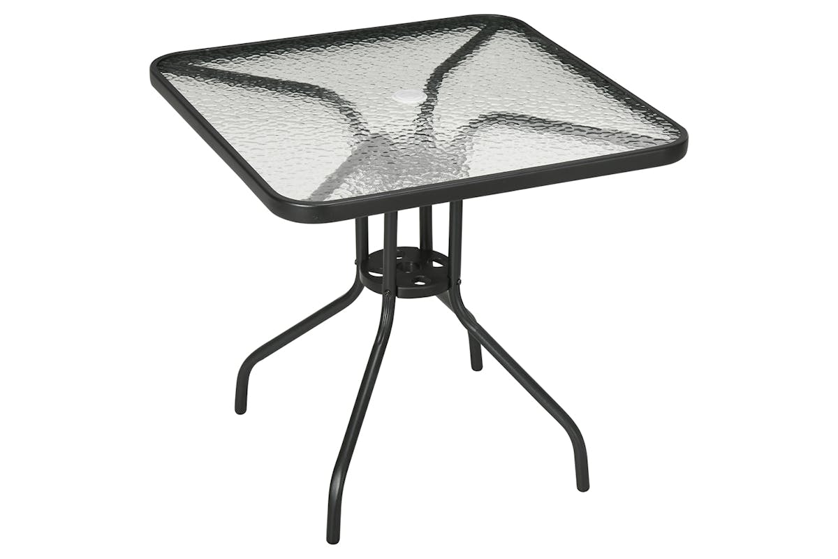 Outsunny Outdoor Square Coffee Table | Black