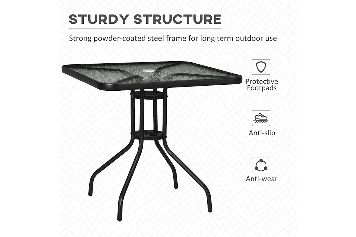 Outsunny Outdoor Square Coffee Table | Black-5