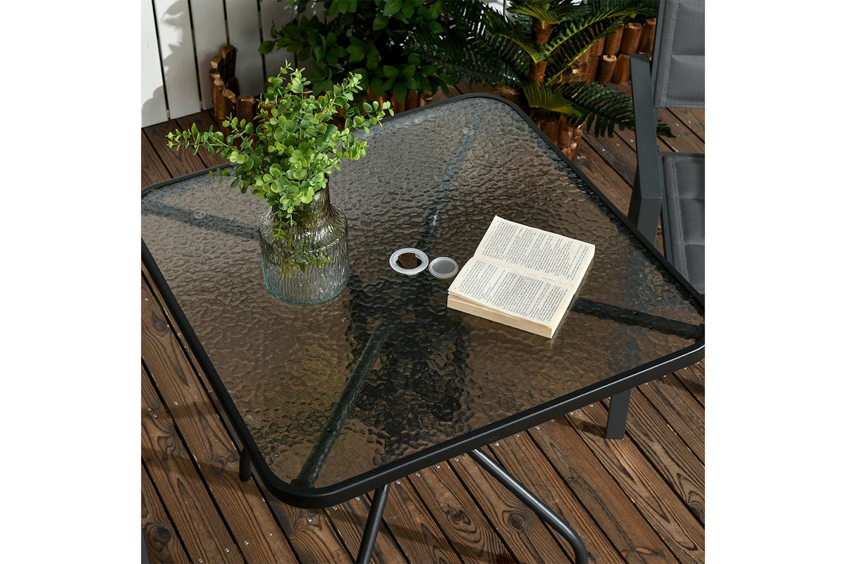 Outsunny Outdoor Square Coffee Table | Black-6