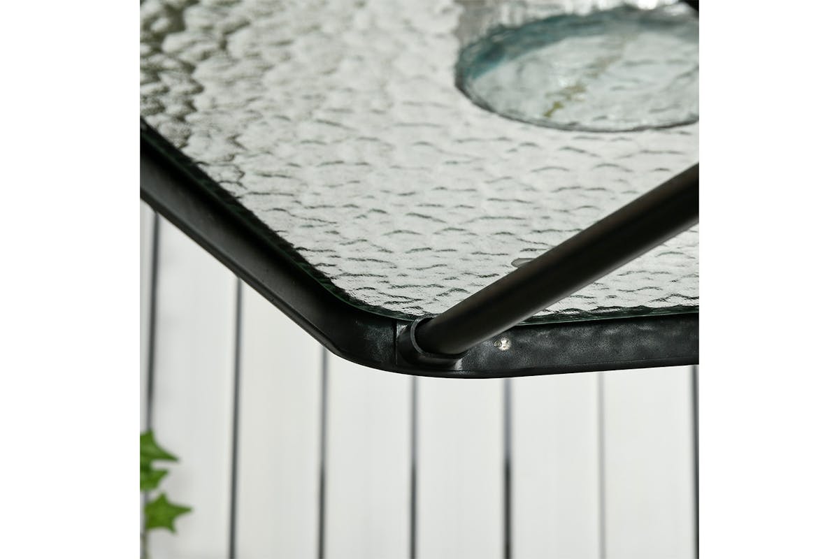 Outsunny Outdoor Square Coffee Table | Black-7