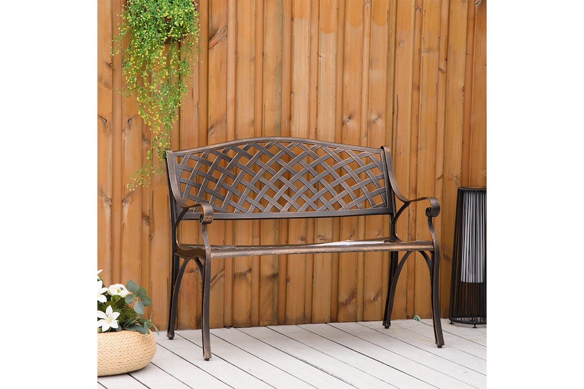 Outsunny Outdoor Garden Bench | Bronze-2