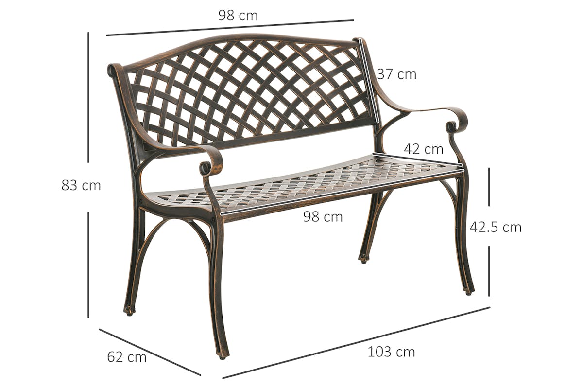 Outsunny Outdoor Garden Bench | Bronze-8