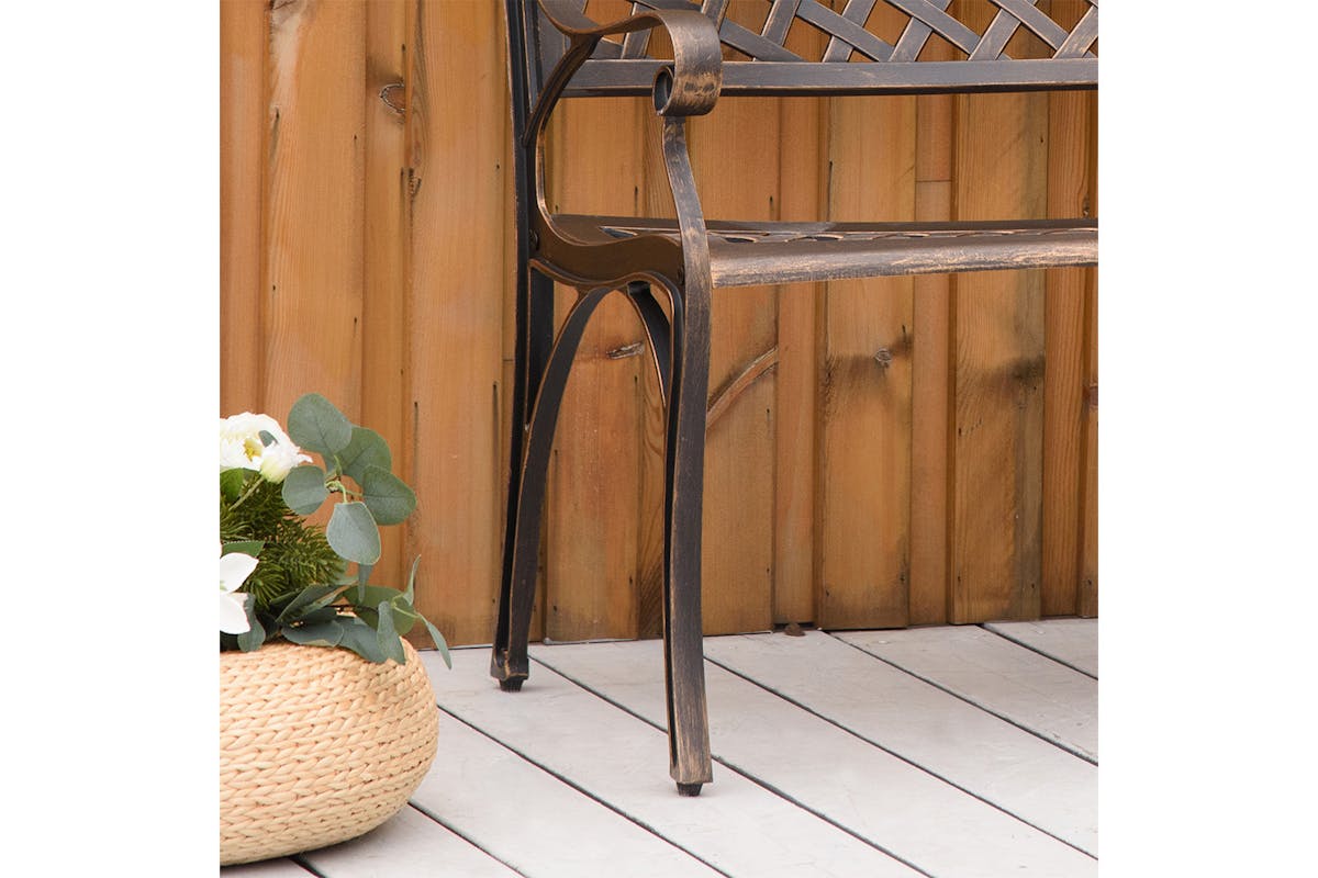 Outsunny Outdoor Garden Bench | Bronze-6