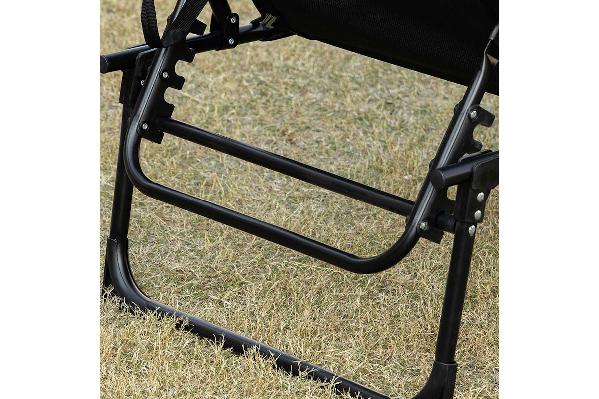 Outsunny Folding Outdoor Reclining Sun Lounger Chair | Black-8