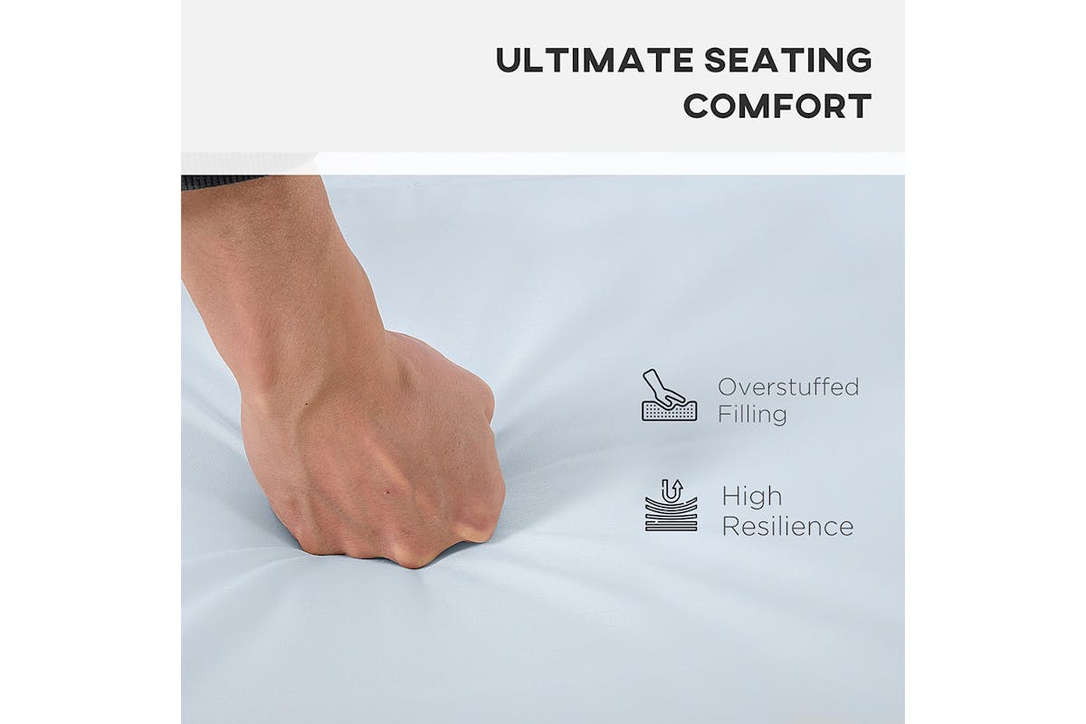 Outsunny Outdoor Seat Cushion Pads for Rattan Furniture | Grey | 3 Pieces-5