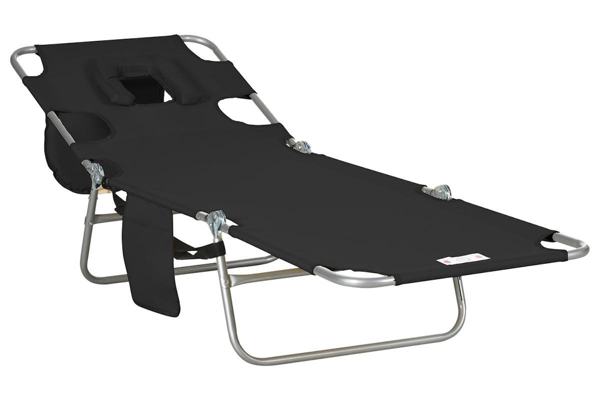 Outsunny Foldable Sun Lounger | Black