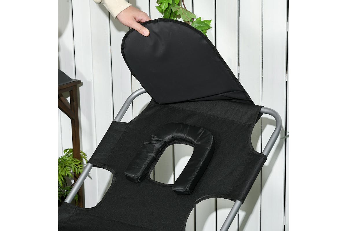 Outsunny Foldable Sun Lounger | Black-8