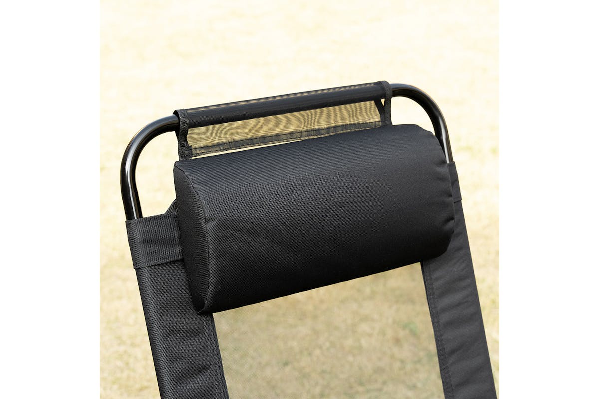 Outsunny Portable Folding Recliner Outdoor Patio Backrest | Black | Set of 2-5