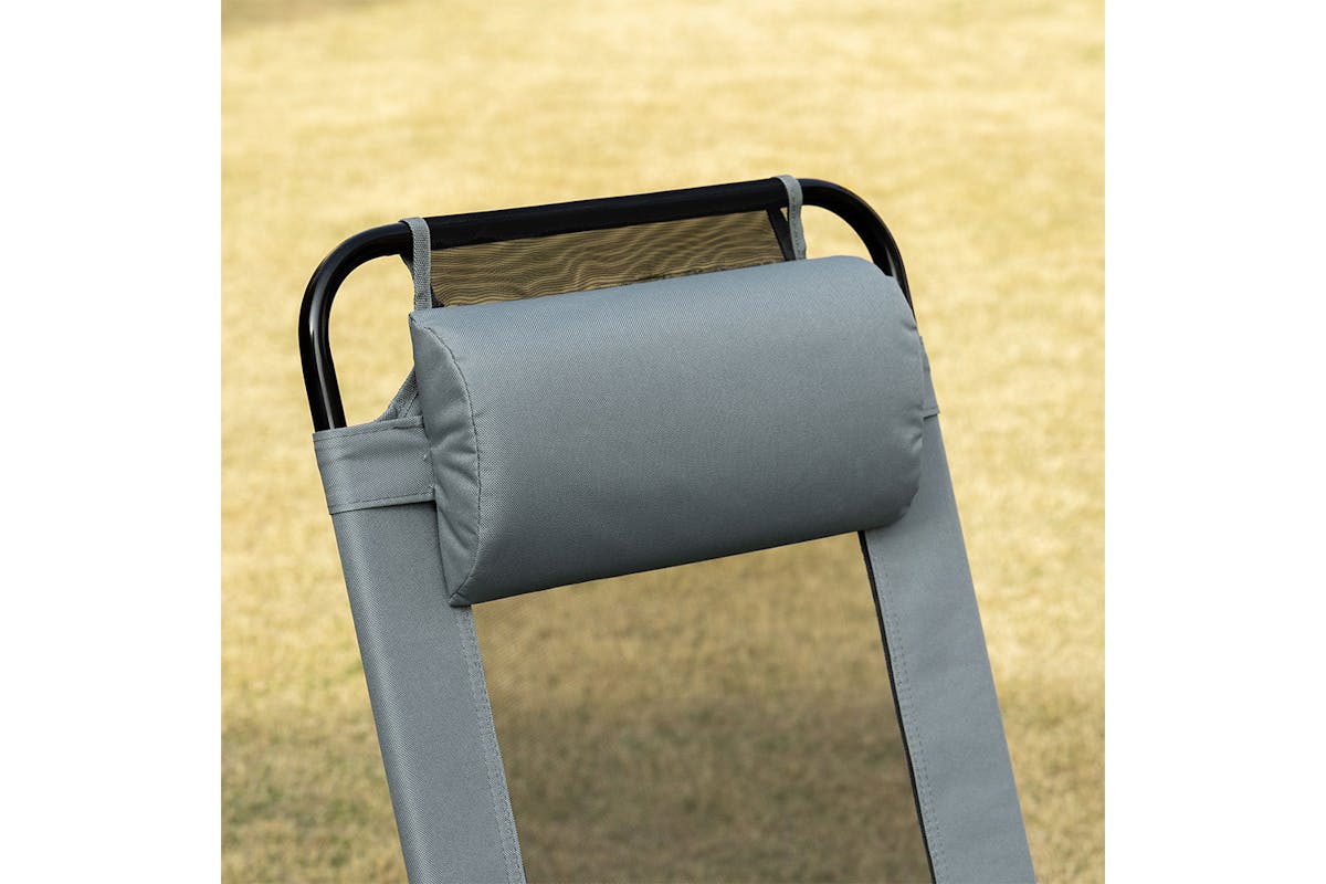 Outsunny Portable Folding Recliner Outdoor Patio Backrest | Grey | Set of 2-5