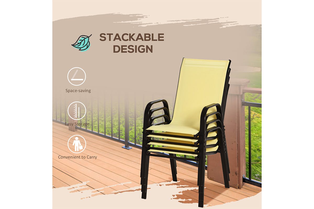 Outsunny Outdoor Garden Chairs | Beige-4