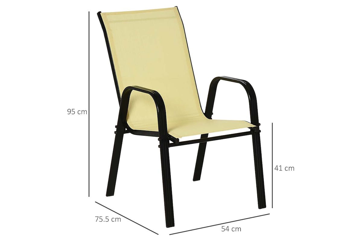 Outsunny Outdoor Garden Chairs | Beige-8