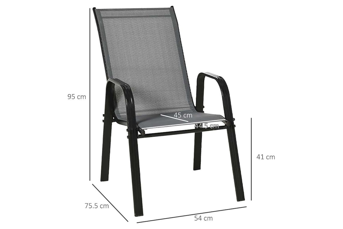 Outsunny Outdoor Garden Chairs  | Dark Grey | Set of 4-8