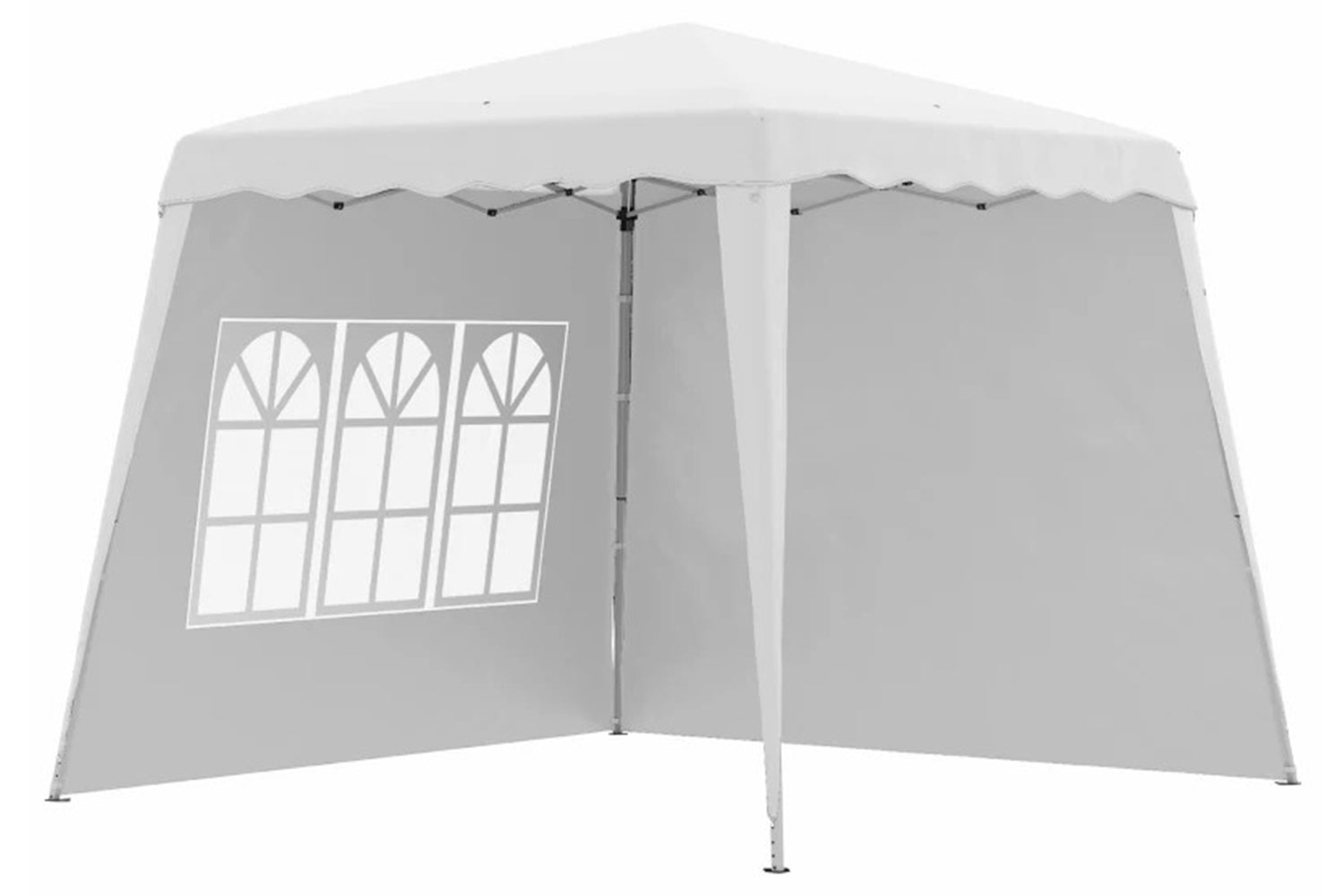 Outsunny 84c-411v00wt - Pop Up Canopy With Inclined Legs