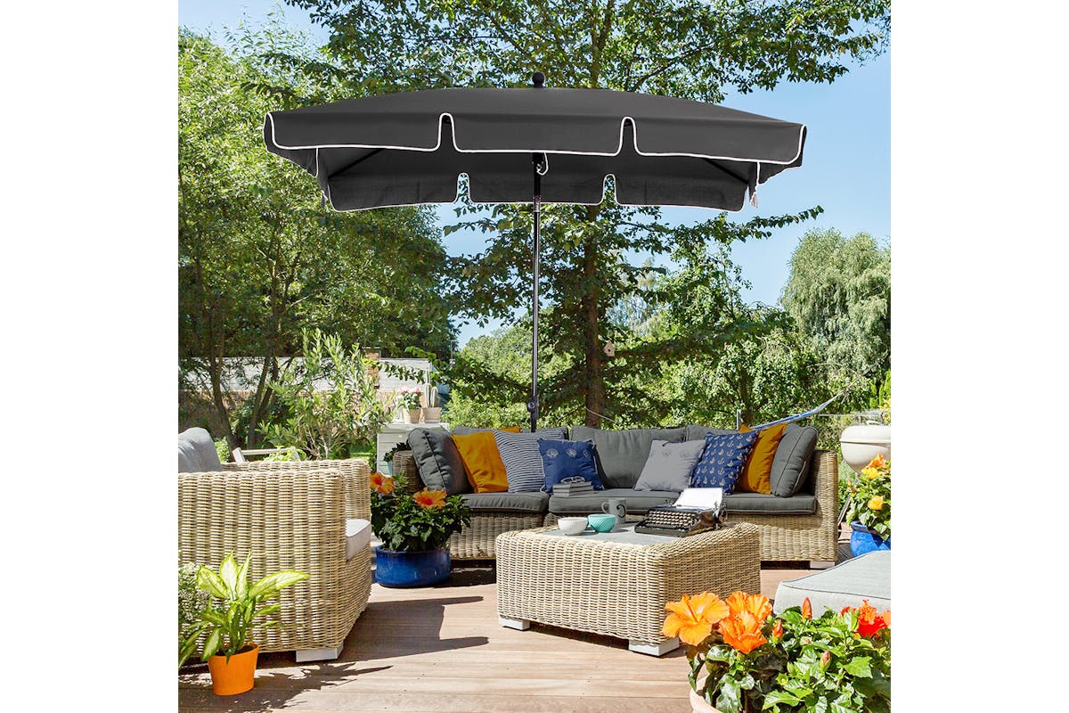 Outsunny Aluminium Sun Umbrella Parasol | Grey-2