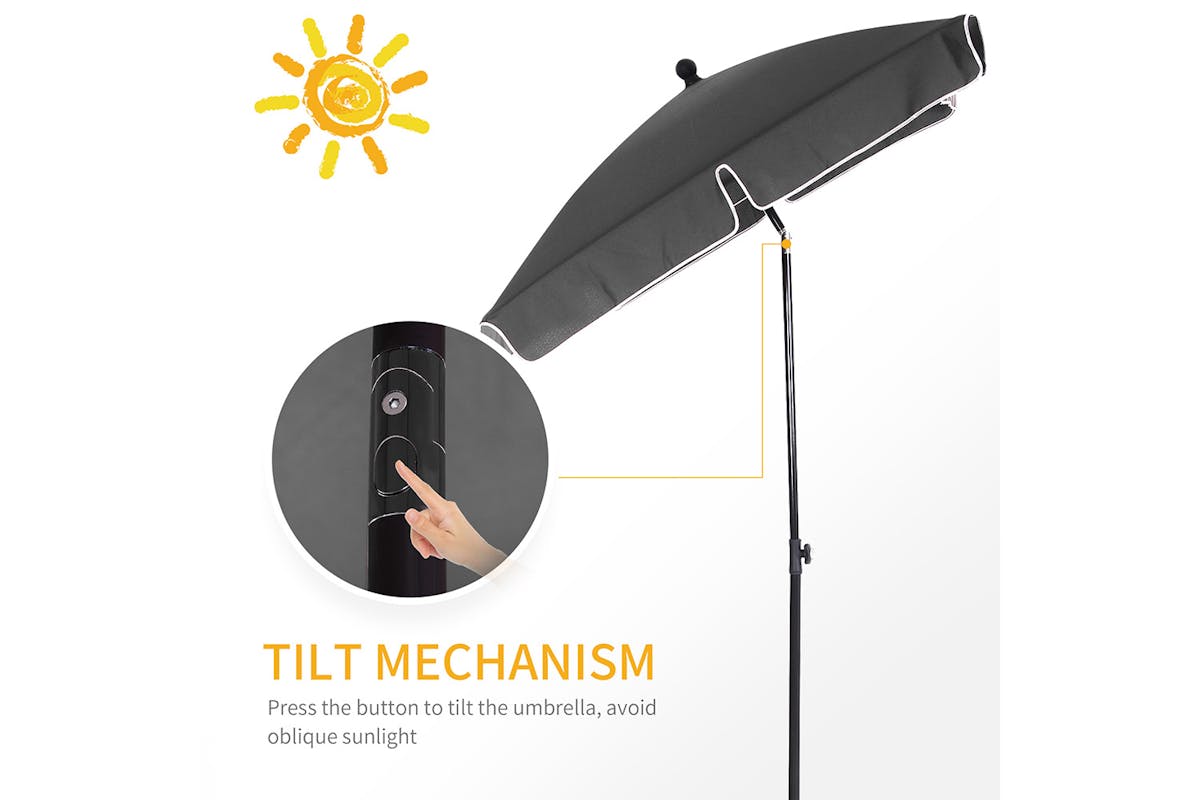 Outsunny Aluminium Sun Umbrella Parasol | Grey-3
