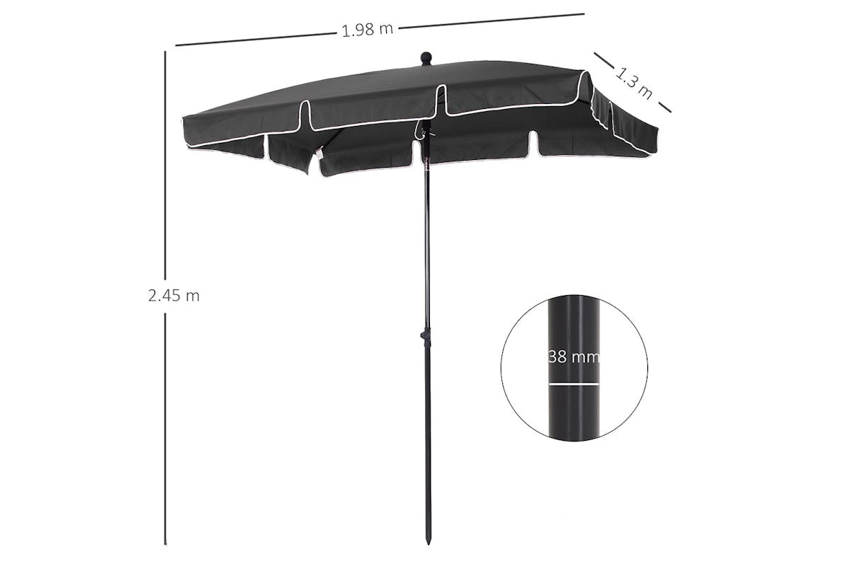 Outsunny Aluminium Sun Umbrella Parasol | Grey-8