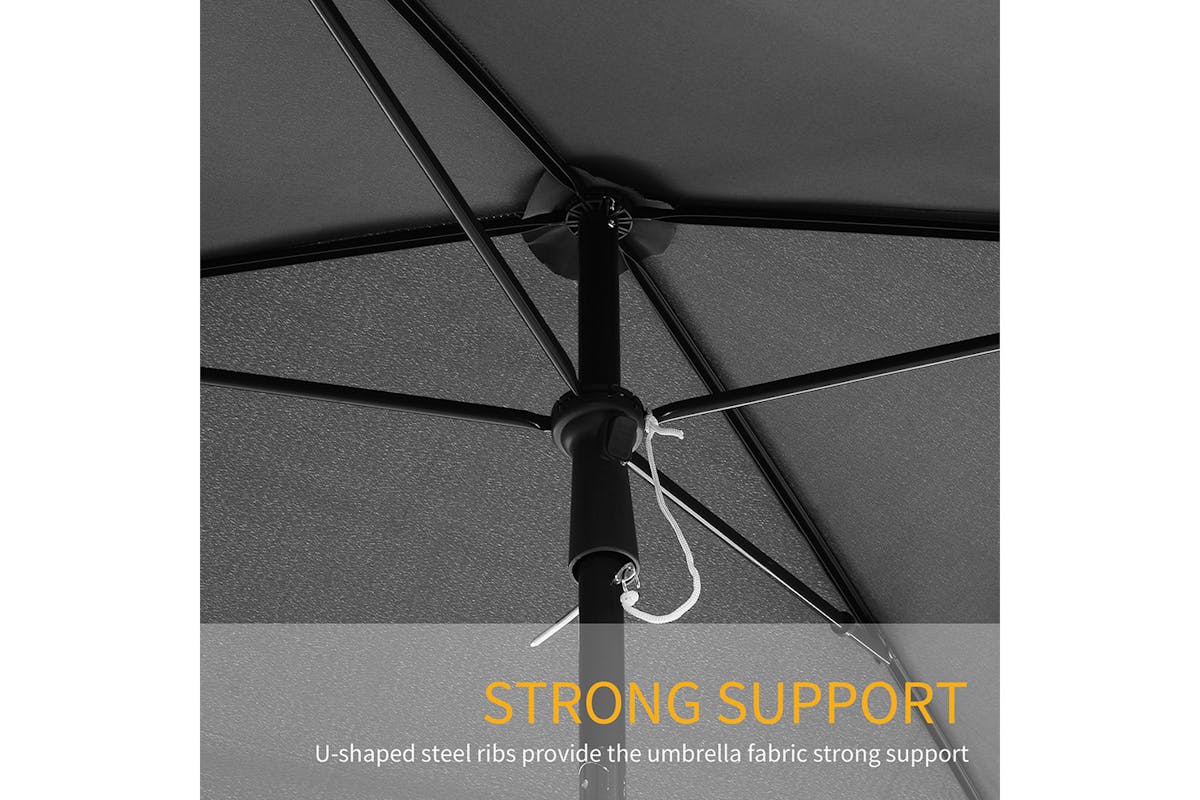 Outsunny Aluminium Sun Umbrella Parasol | Grey-6