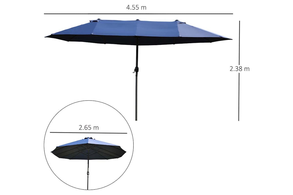 Outsunny Double-Sided Sun Umbrella without Base | Blue-8