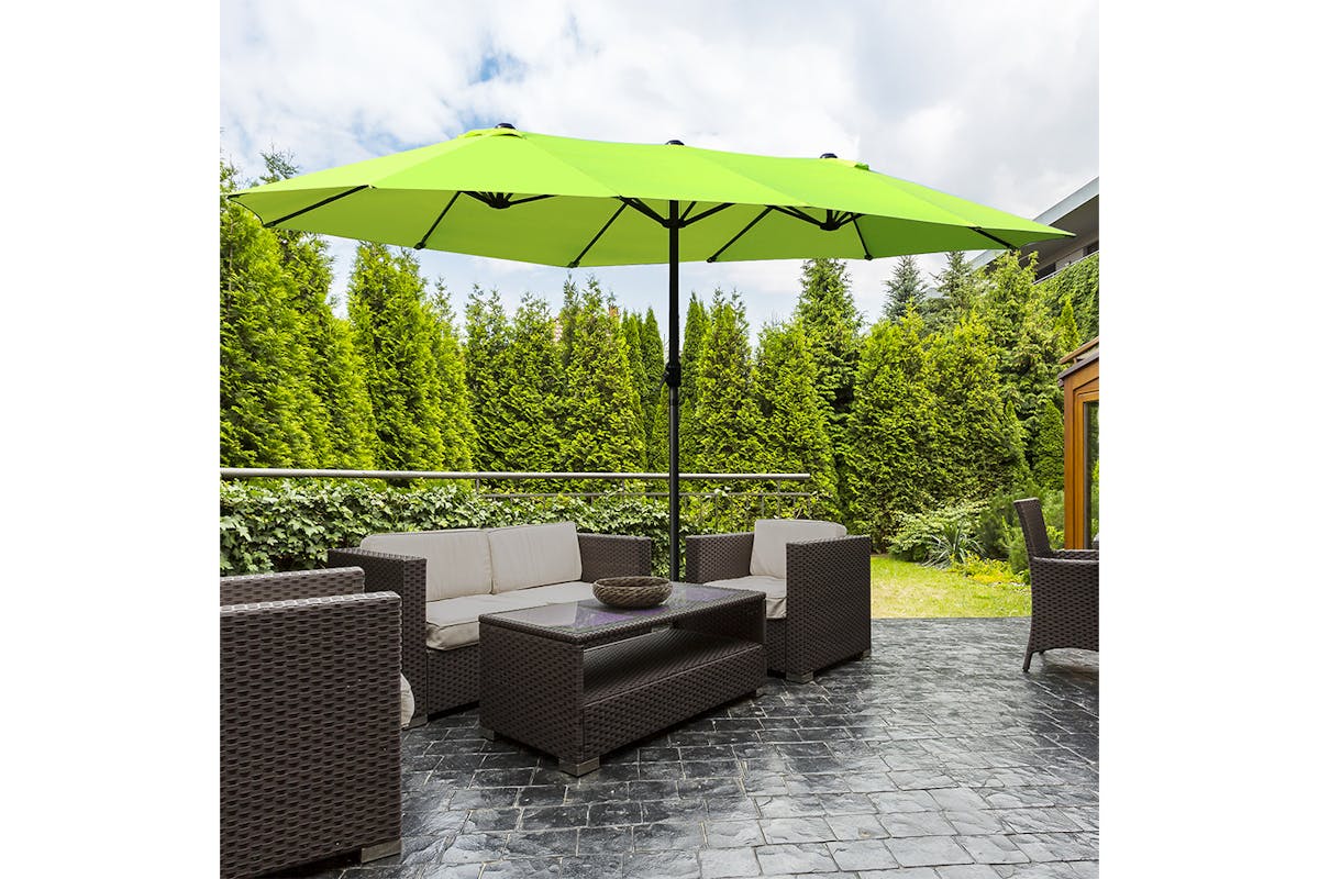Outsunny Double-sided Sun Umbrella | Green-2