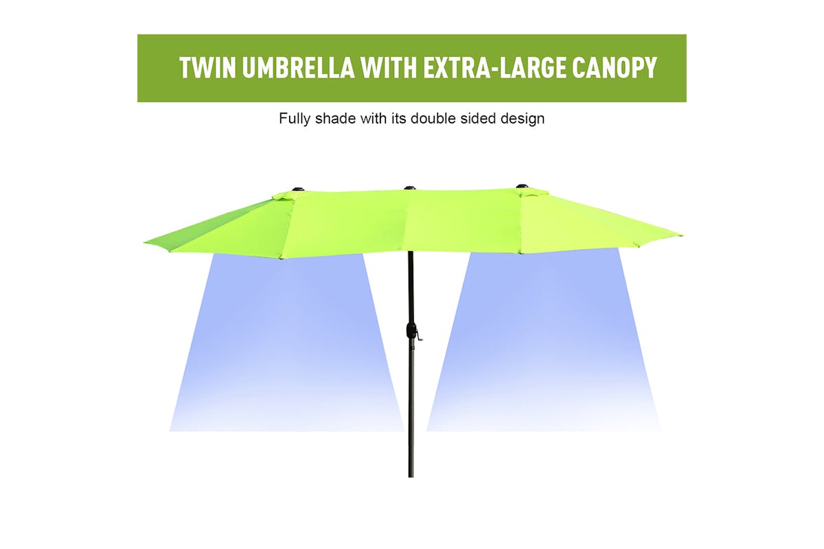 Outsunny Double-sided Sun Umbrella | Green-6