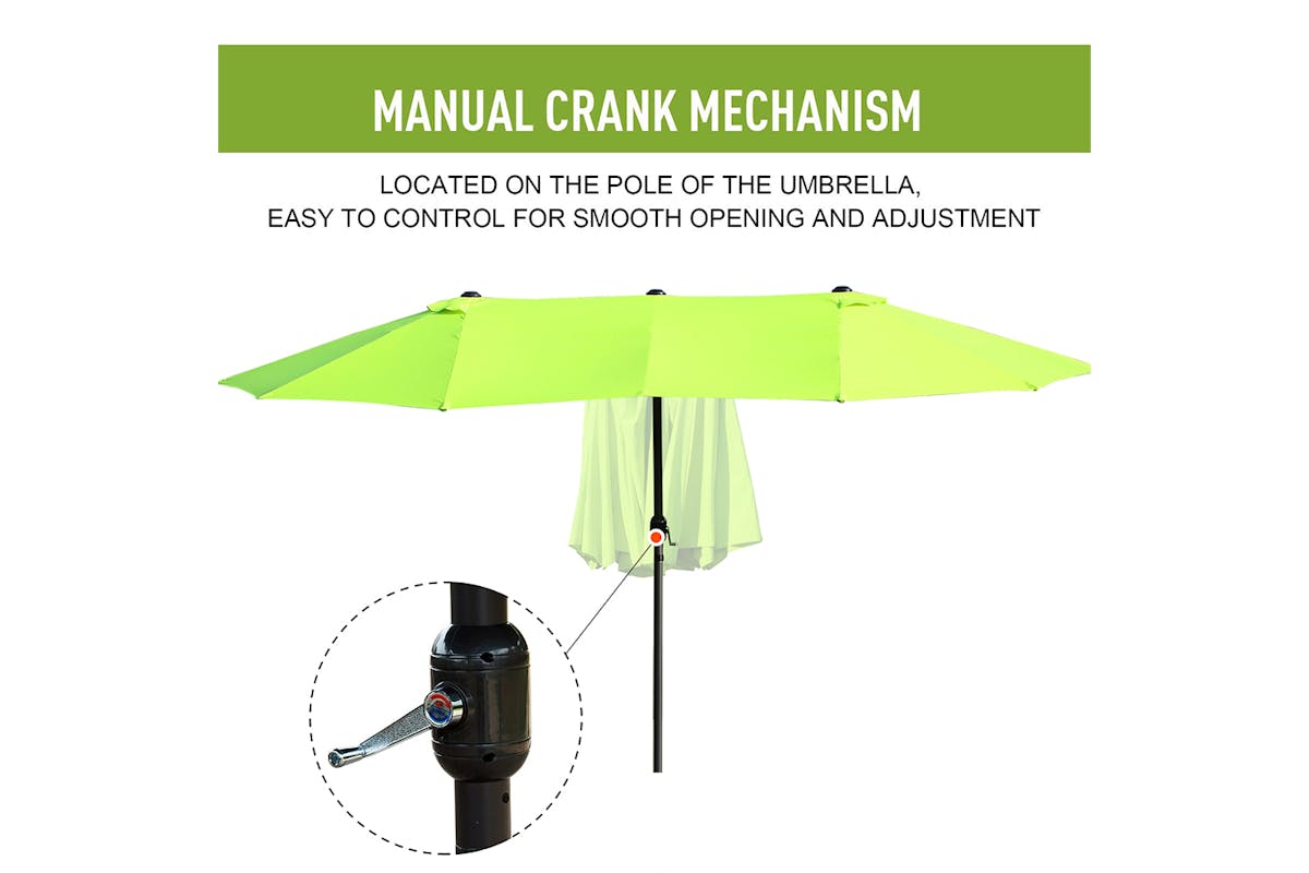 Outsunny Double-sided Sun Umbrella | Green-7