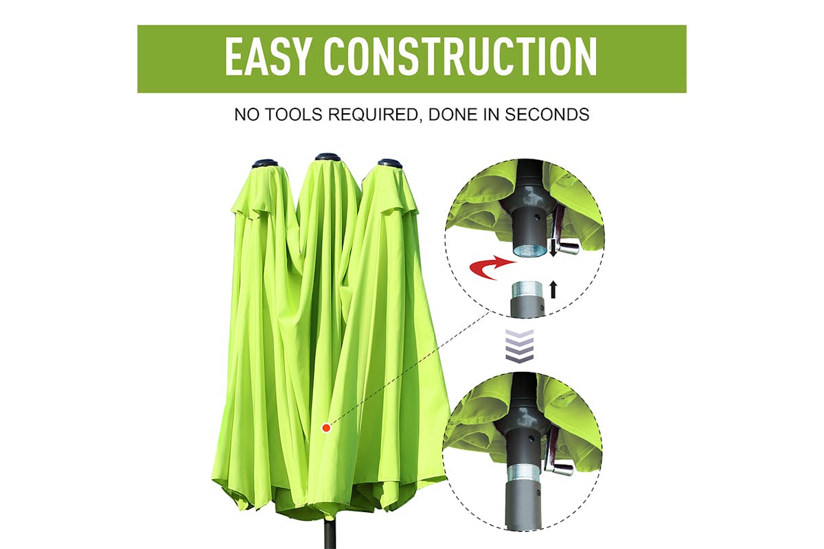 Outsunny Double-sided Sun Umbrella | Green-5