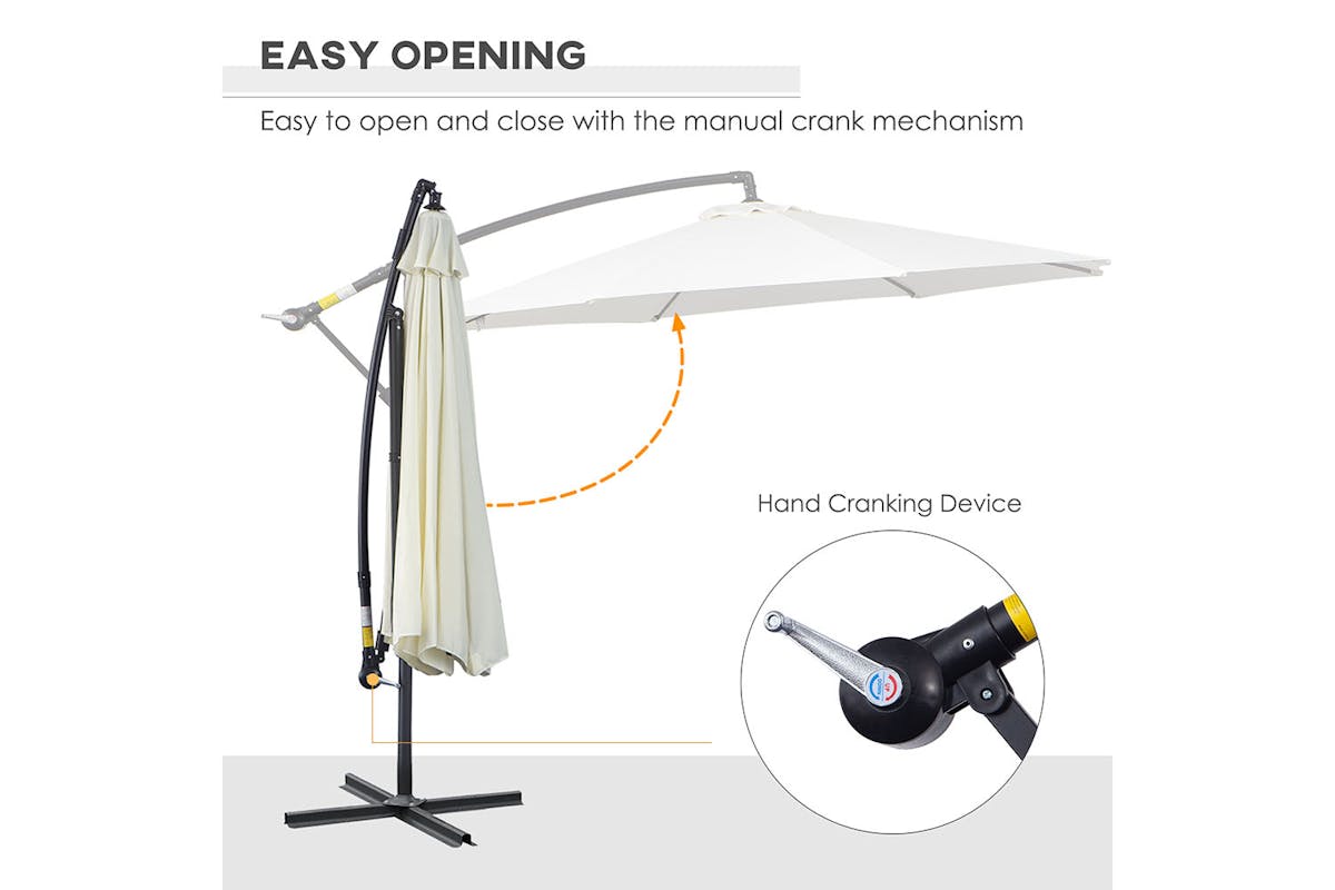 Outsunny Garden Cantilever Umbrella | Off-White-3