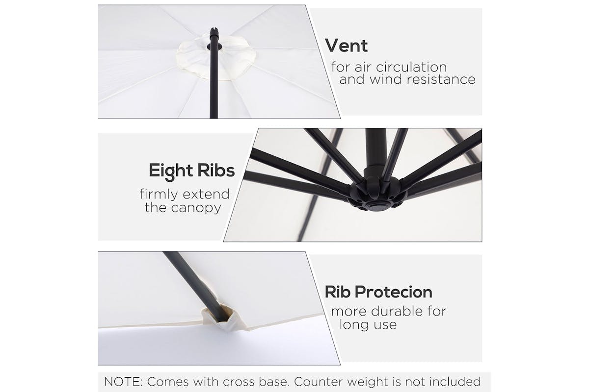 Outsunny Garden Cantilever Umbrella | Off-White-4