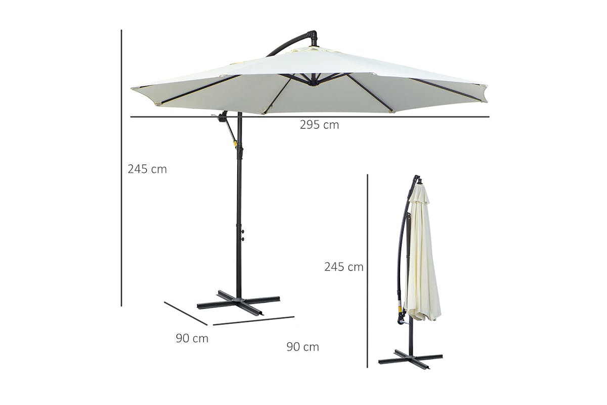Outsunny Garden Cantilever Umbrella | Off-White-8