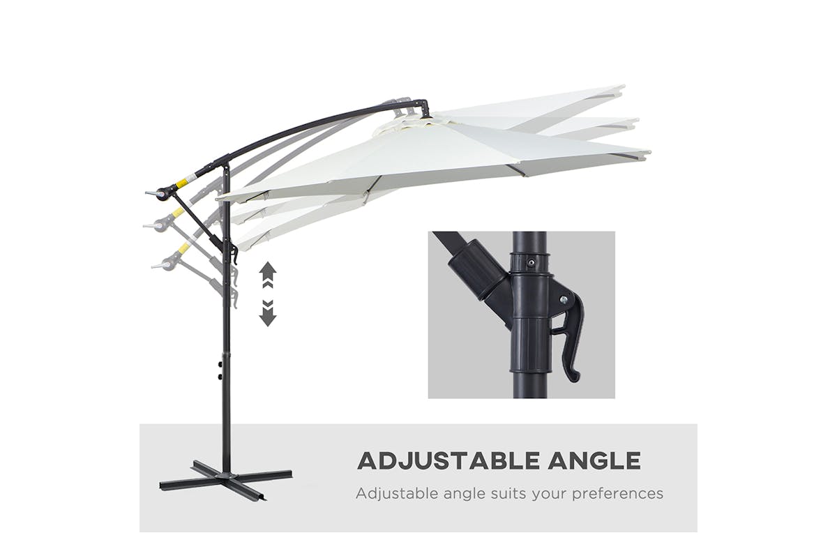 Outsunny Garden Cantilever Umbrella | Off-White-5