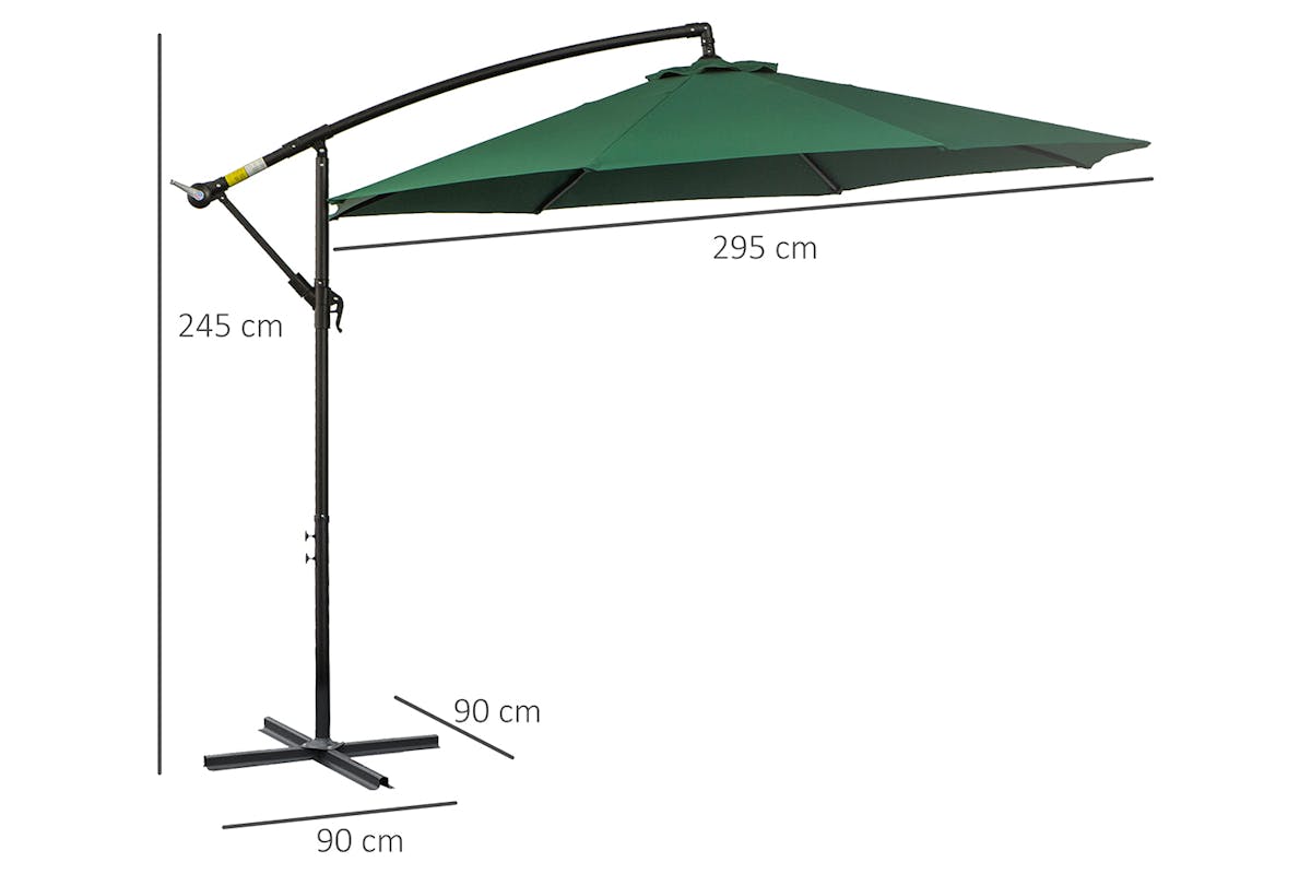 Outsunny Garden Cantilever Umbrella | Dark Green-8