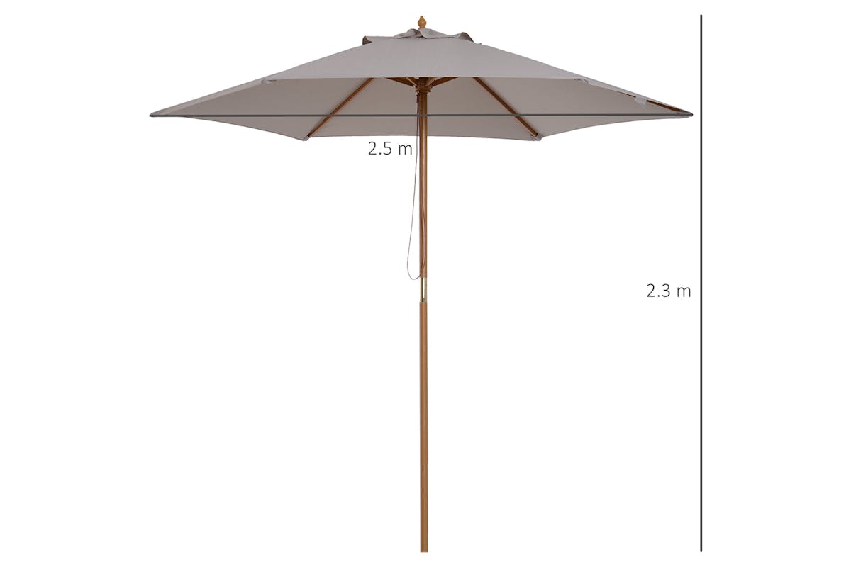 Outsunny Garden Sun Shade Parasol | Grey-8