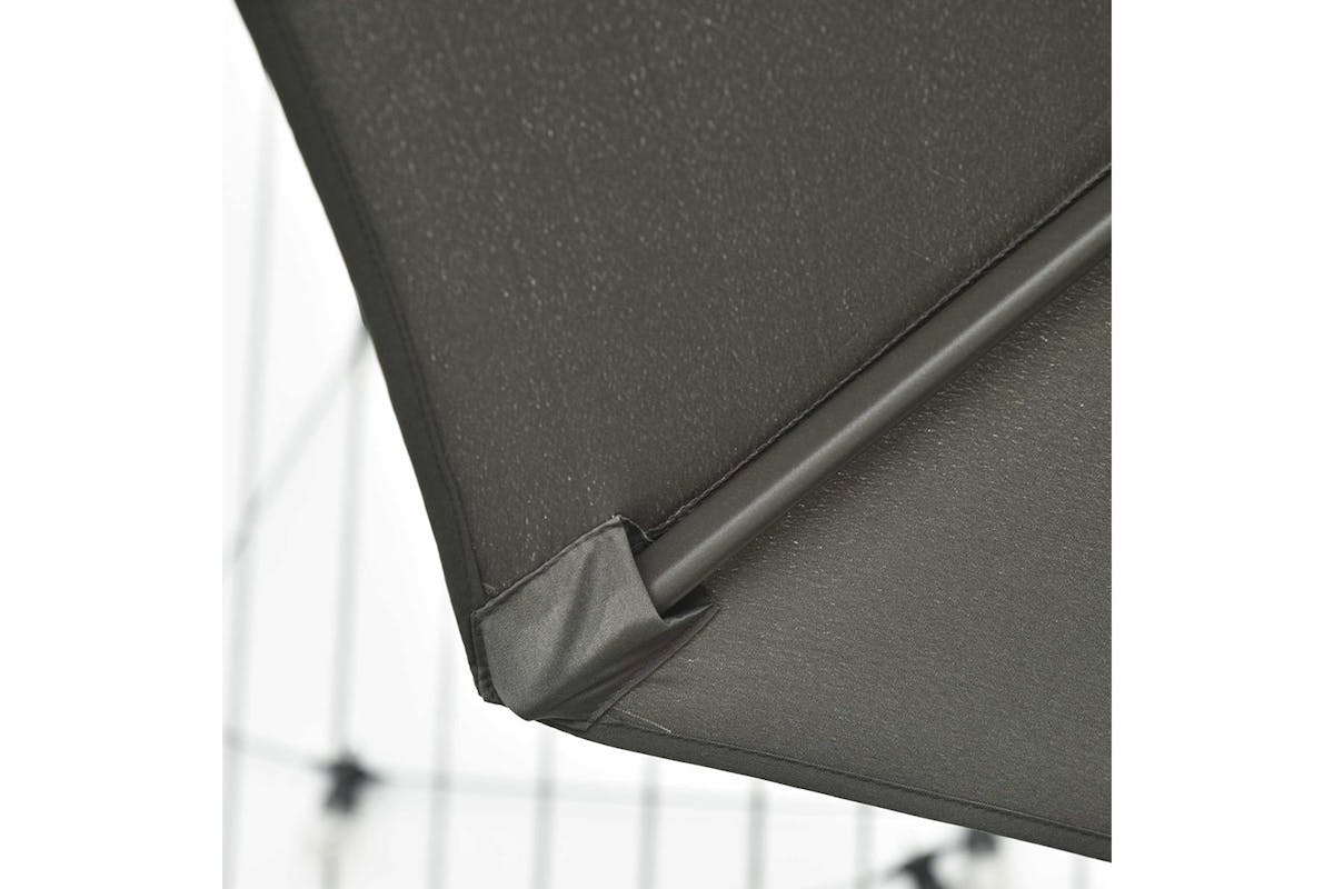 Outsunny 360° Rotation Parasol Umbrella with Base | Dark Grey-7