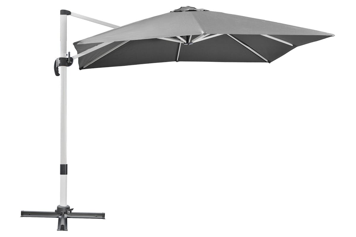Outsunny 3m Square Parasol with Cross Base | Grey