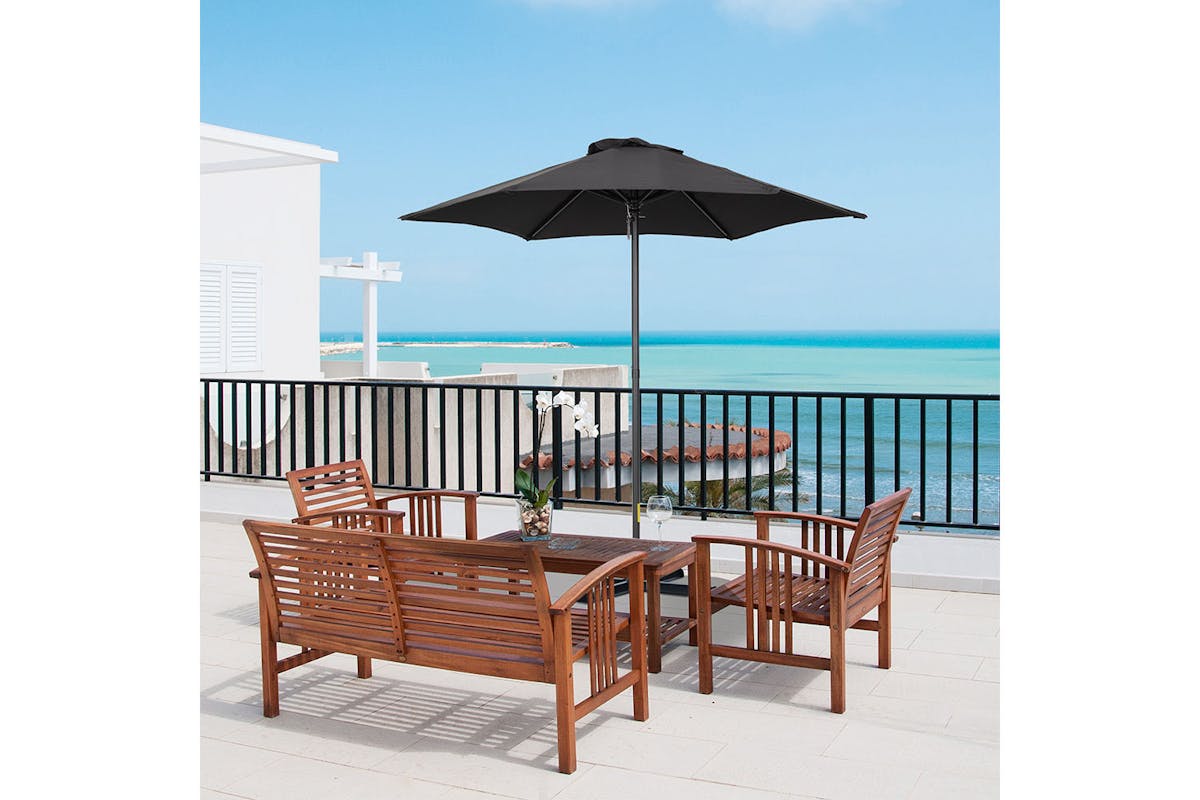 Outsunny Outdoor Garden Parasol Umbrella | Black-2
