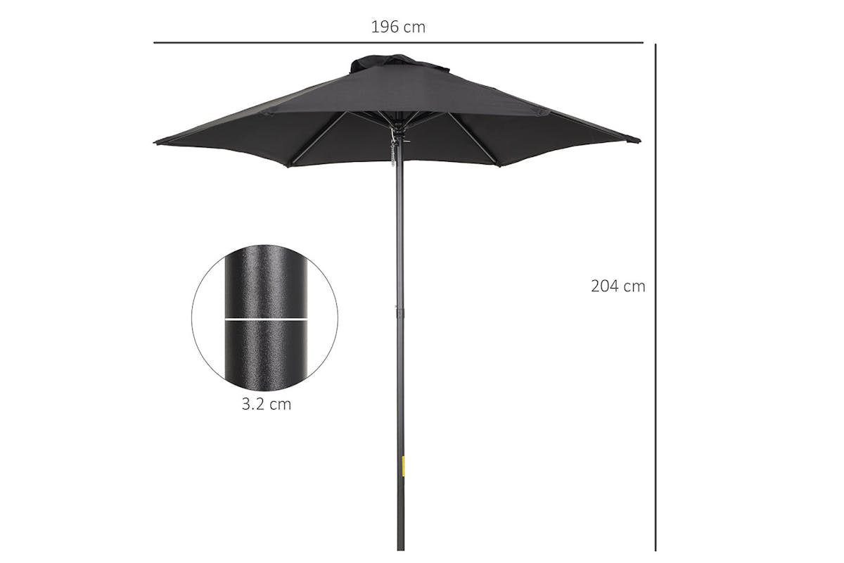 Outsunny Outdoor Garden Parasol Umbrella | Black-8