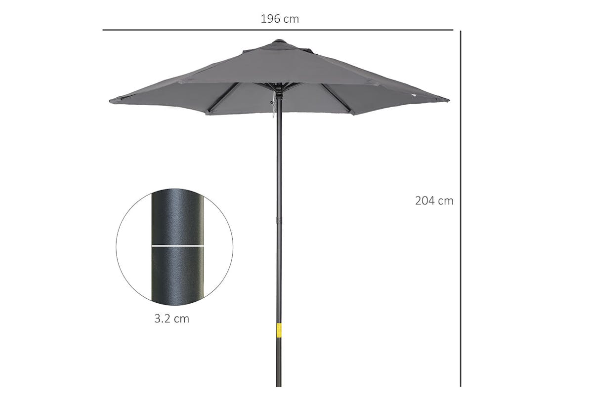 Outsunny Outdoor Garden Parasol Umbrella | Dark Grey-7