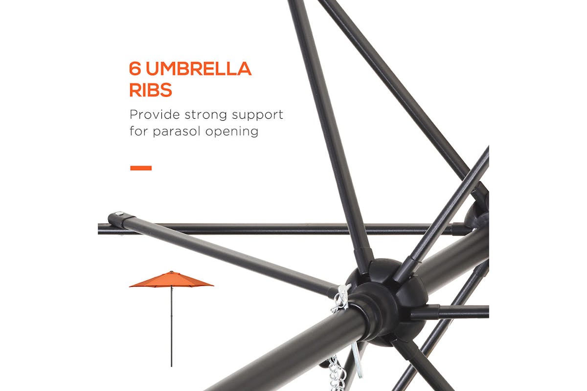 Outsunny Outdoor Garden Parasol Umbrella | Orange-4