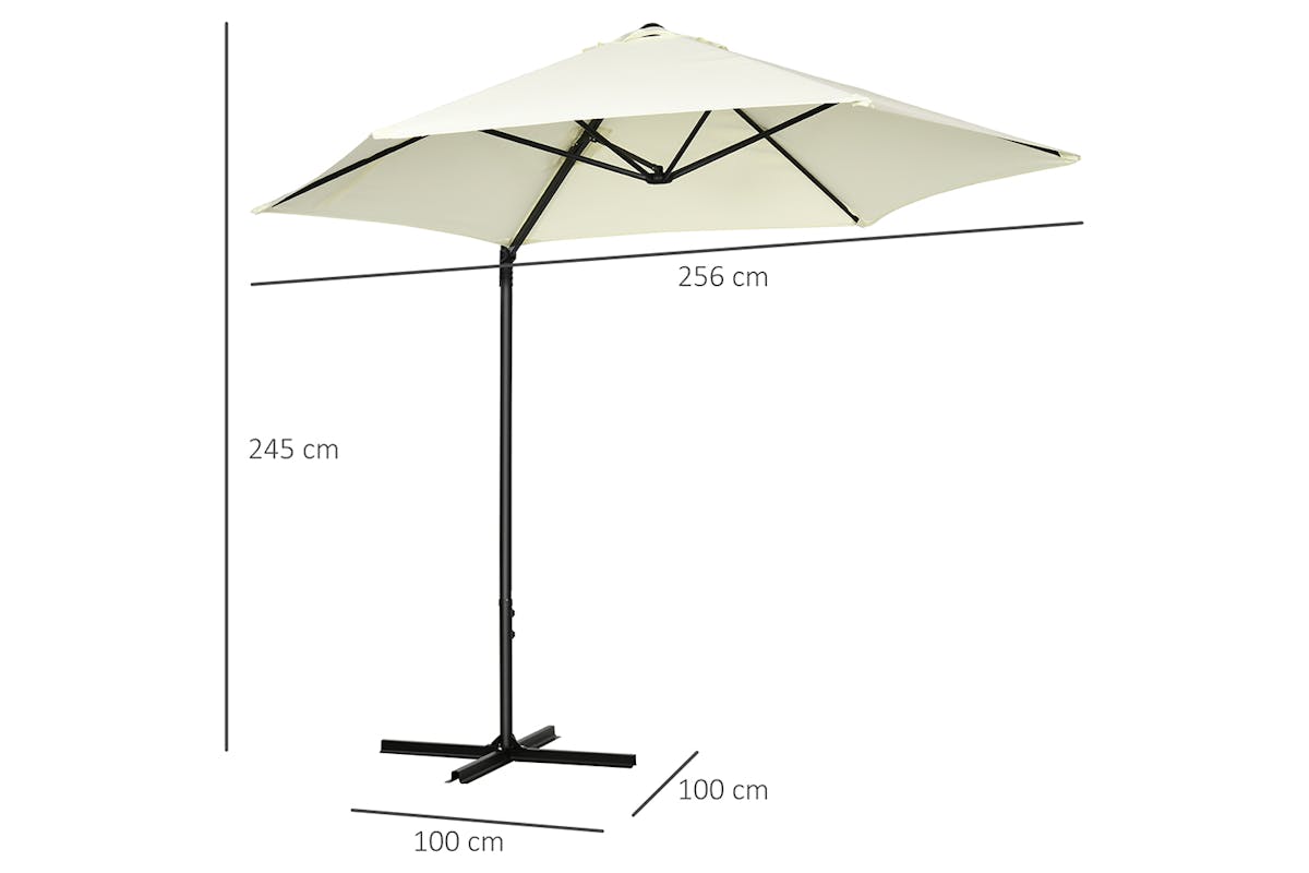 Outsunny 2.5M Garden Cantilever Parasol | Beige-5