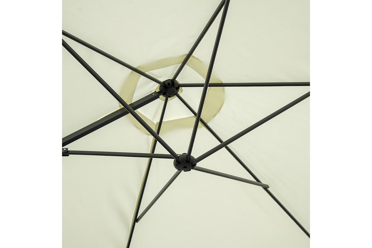 Outsunny 2.5M Garden Cantilever Parasol | Beige-7