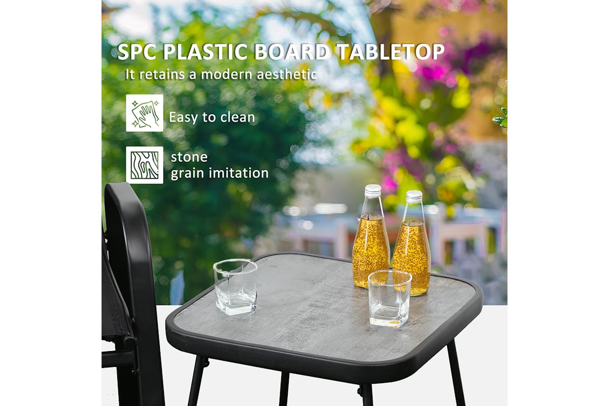 Outsunny Bistro Set | Grey/Black-4