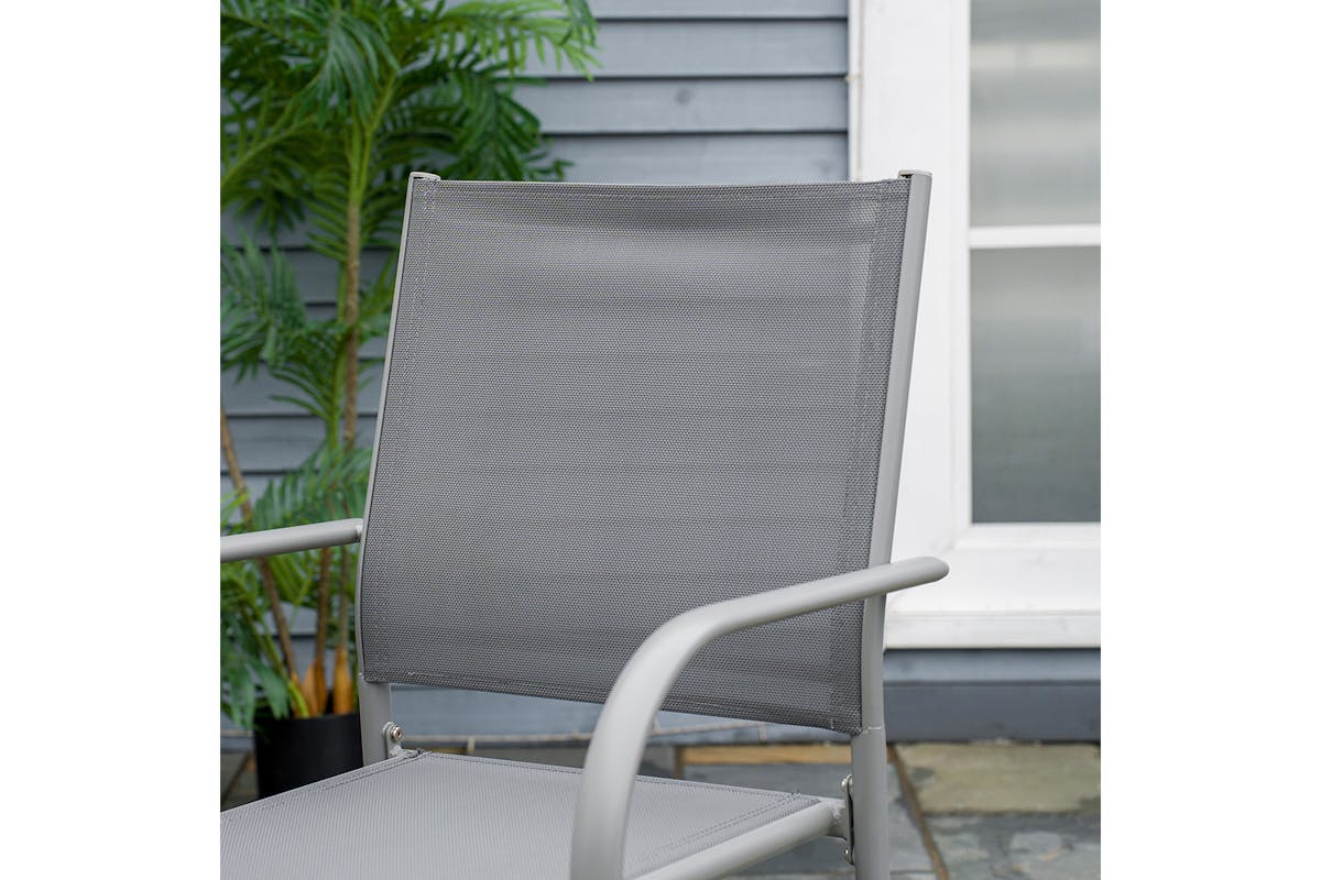 Outsunny 6 Stackable Chairs Dining Table Set | 7 Pieces-8