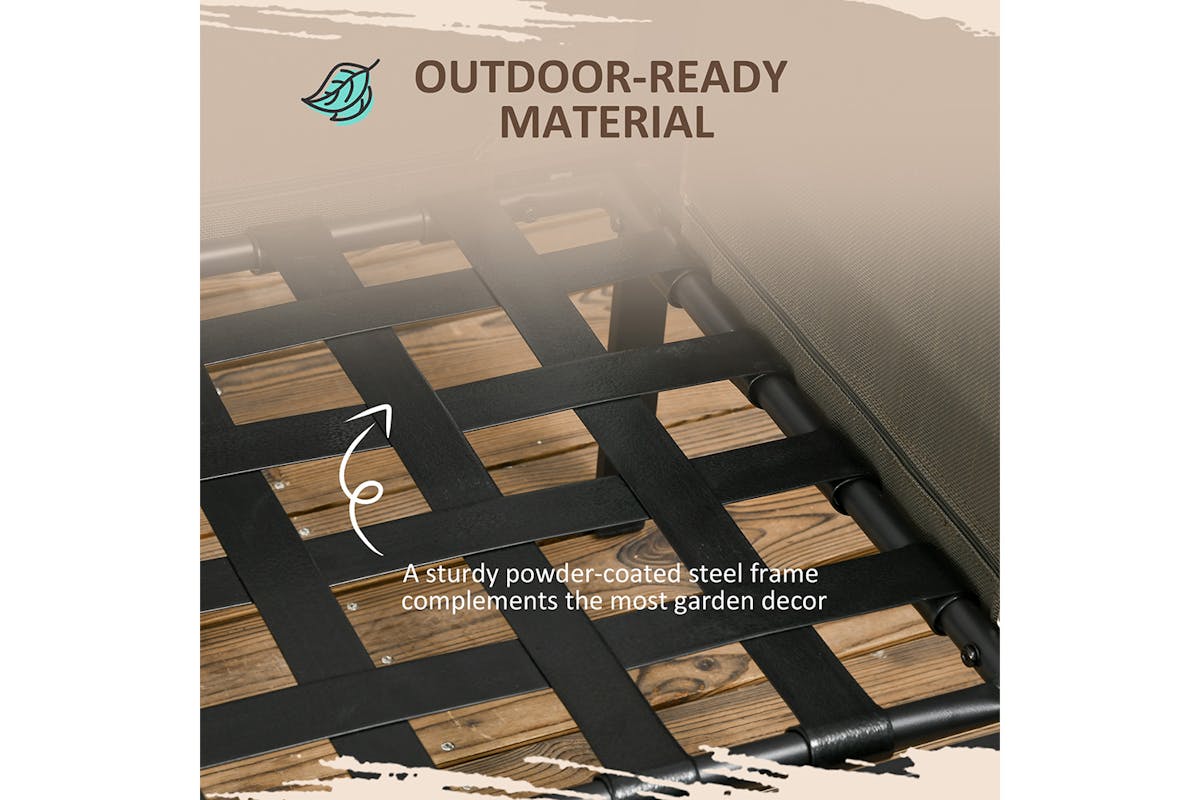 Outsunny Metal Garden Furniture Set with Glass Table & Cushions | Grey | 4 Pieces-6