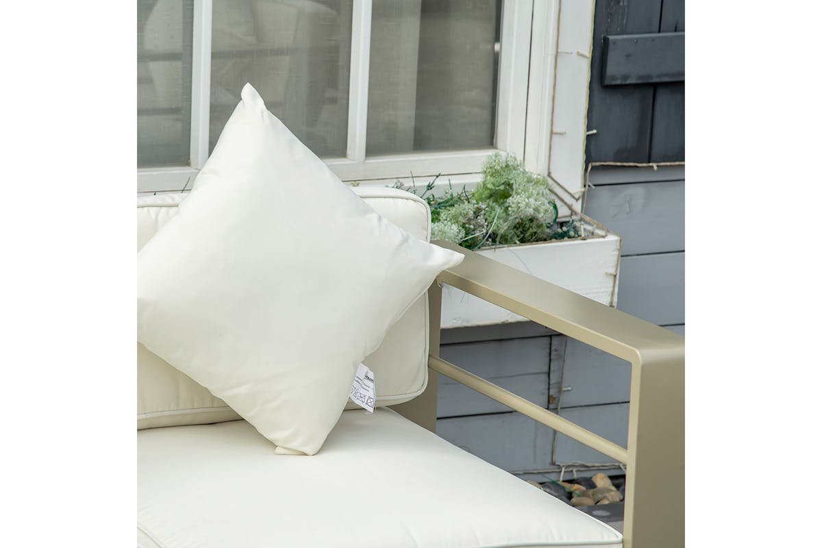 Outsunny Outdoor Garden Furniture Set with 2 Chairs, and Glass Top Table | Champagne gold/Light Khaki | 4 Pieces-8