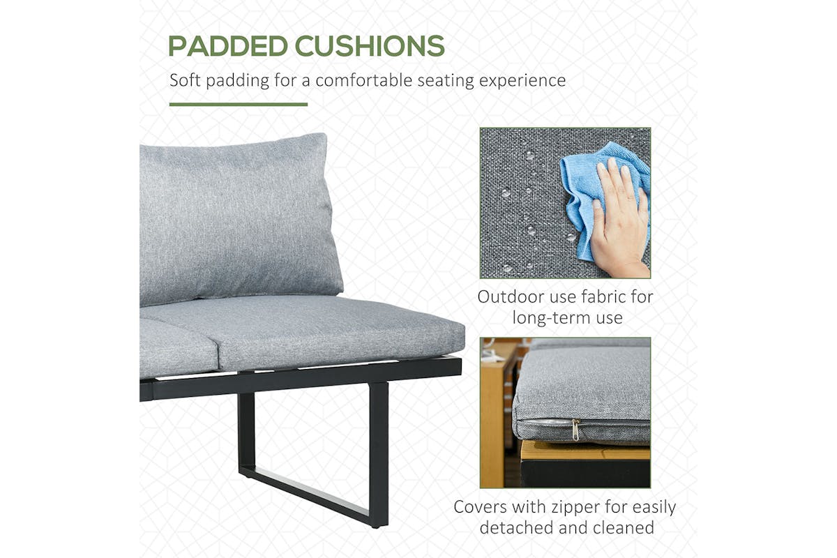 Outsunny Outdoor Patio Furniture Set with Cushions | Dark Grey/Light Grey-6