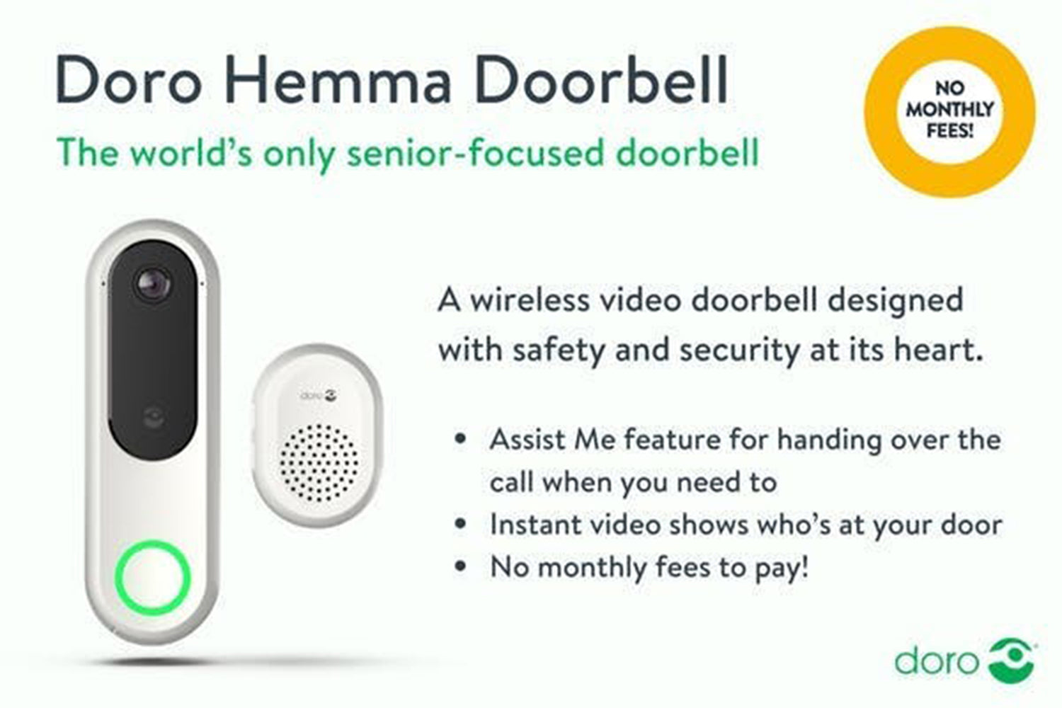 Doro Hemma Smart Doorbell | White-9