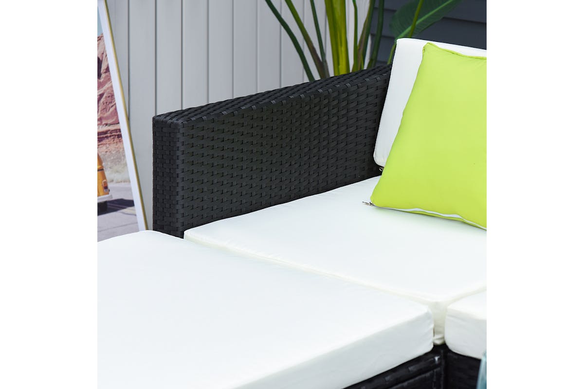 Outsunny Corner Sofa Set | Black-6