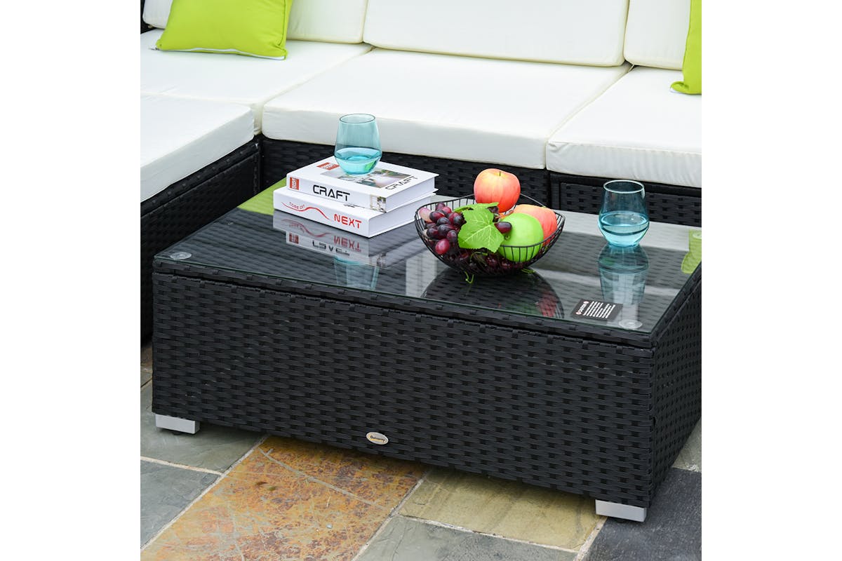 Outsunny Corner Sofa Set | Black-7