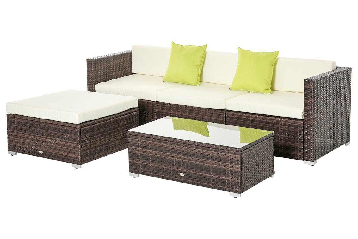 Outsunny Corner Sofa Set | Brown