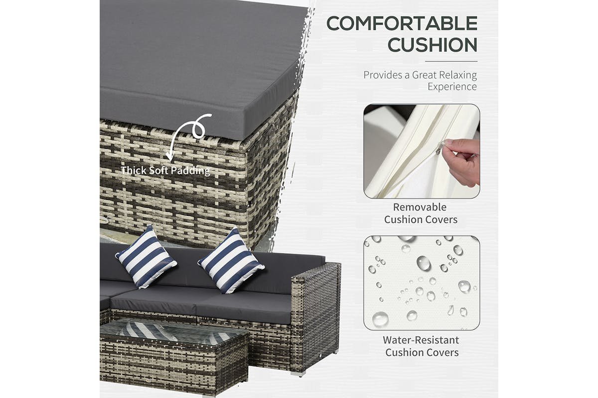 Outsunny Corner Sofa Set | Black-11